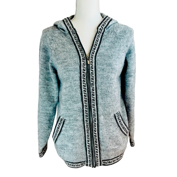 Alpaca Connection Sweaters - ALPACA CONNECTION Gray Zip Sweater Cardigan Hoodie Jacket Pockets Small Peru